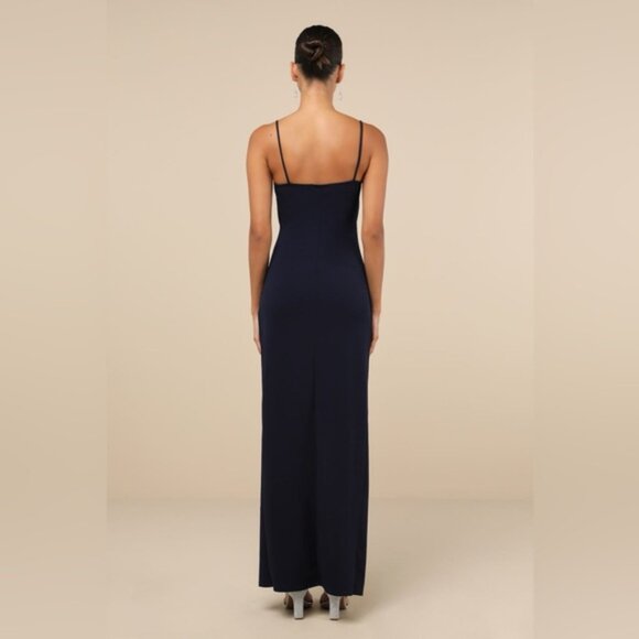 NWT Lulus Sweetest Admirer Navy Blue Ruched Surplice Maxi Dress Classy Size‎ XS - Picture 3 of 15